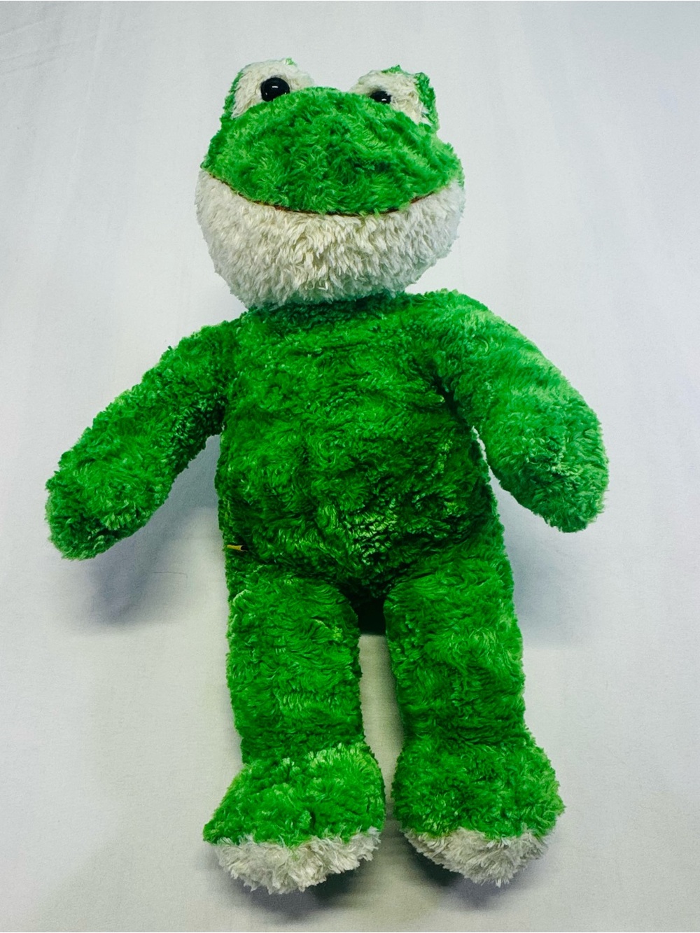 Build-A-Bear Bright Green Plush Frog with White Tag